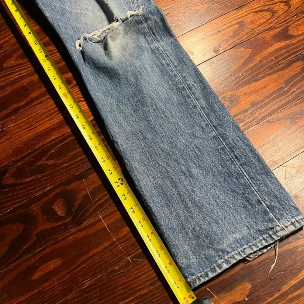 Levi's 501 36x32 Y2K Distressed Jeans Blue Regular
